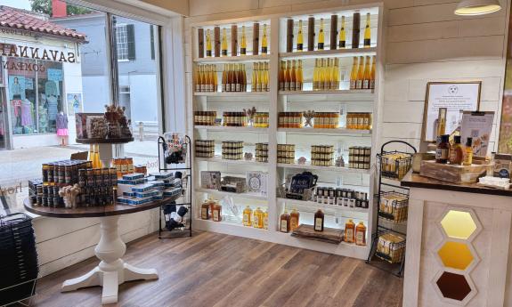 Front displays inside the shop