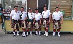 Traditiona bagpipers help celebrate St. Patrick's Day at Oasis Deck and Restaurant. 