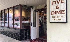 The entrance to the Five & Dime General Store on St. George Street