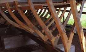 This replica of a 16th-century Spanish workboat called a chalupa has been completely handcrafted by volunteers.