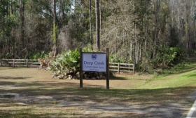 The entrance sign leading into the North Tract