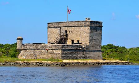 Historic Fort Matanzas stands guard at the southern waterway approach to St. Augustine, FL.