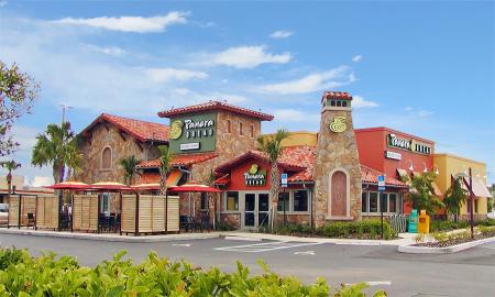 The outside of the Panera Bread building