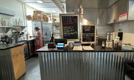 The front counter used for customers to order