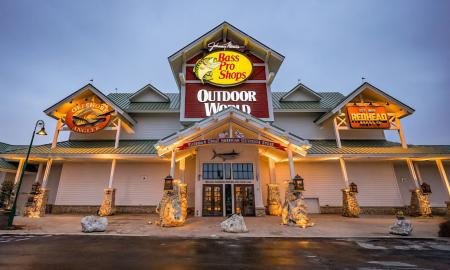 The exterior of Bass Pro Shops