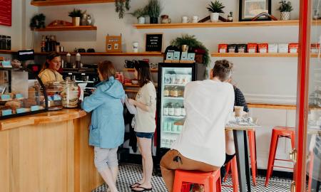 The inside of Kookaburra's downtown cafe