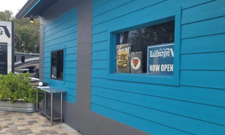 The order window for Kaliburger on Anastasia Boulevard