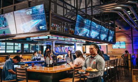 The large indoor sports bar