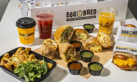 A spread of food from EggBred