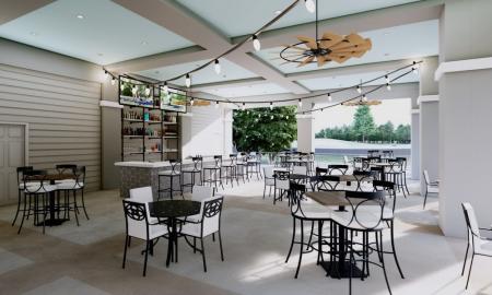 The patio bar and dining area at The Bridge at St. Johns in St. Augustine.