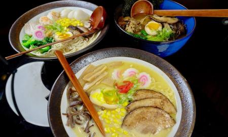 Ramen bowls at Ginger Bistro in St. Augustine, Fl 