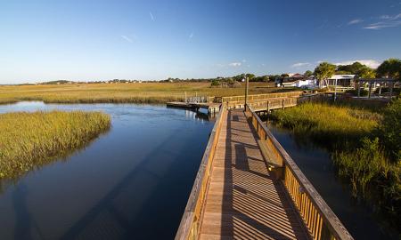 The boardwalk at Ocean Grove RV Resort on the beach in St. Augustine.