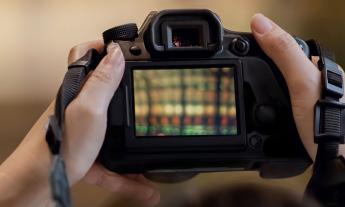 Photographer's view of a digital camera