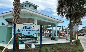 The Vilano Beach Oceanfront Park's sign