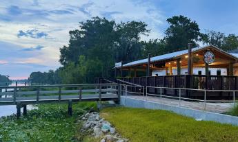 The restaurant's dock onsite