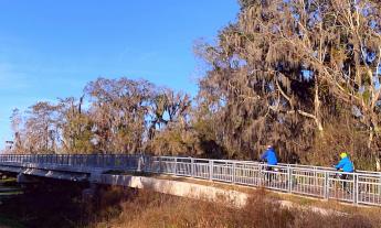 Bikers at the Cora Harrison Preserve