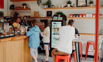 The inside of Kookaburra's downtown cafe