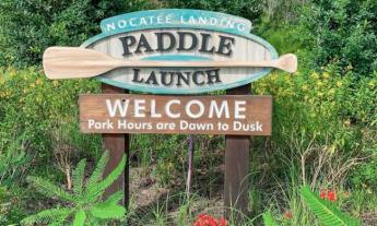 The entrance to Noatee Landing where the St. Johns County's March kayak tours take place.