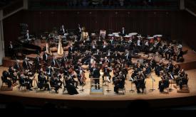 The entire Jacksonville Symphony Orchestra on stage in Jacksonville