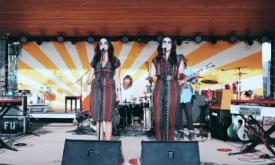 The Watson Twins in concert with their band, performing their song, "Rolling Thunder"