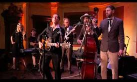 Pokey LaFarge, with his full band, performing their song, "Run, Run, Run"