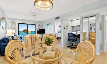 The main living area of one of the condos at St. Augustine Ocean & Racquet Resort on the beach 