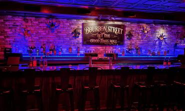 The dimly-lit bar at the establishment