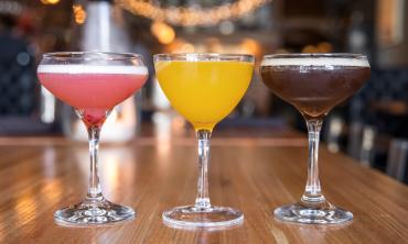 A trio of cocktails made at the bar