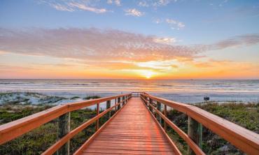 Beach walkway at Beacher's Lodge Oceanfront Suites on Crescent Beach in St. Augustine, FL