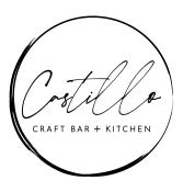 The black and white logo for Castillo Craft Bar + Kitchen features a flowing script